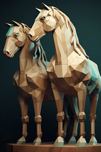 HORSE LOW POLY ART WALL DECOR 