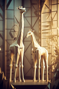 Giraffe Low Poly Art Wall Decor 