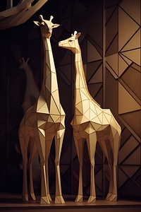 Giraffe Low Poly Art Digital Prints & Wall Decor 