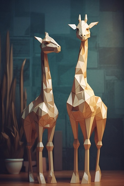 Giraffe Low Poly Art Wall Decor  Print