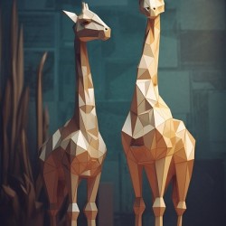 Giraffe Low Poly Art Wall Decor 