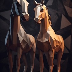 HORSE LOW POLY ART DIGITAL PRINTS & WALL DECOR 
