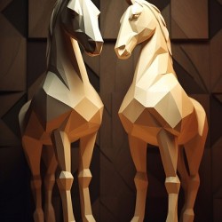 HORSE LOW POLY ART WALL DECOR 
