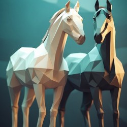 HORSE LOW POLY ART WALL DECOR 