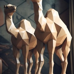 Camel Low Poly Art Digital Prints & Wall Decor .