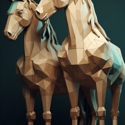 HORSE LOW POLY ART WALL DECOR 