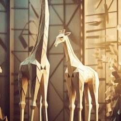 Giraffe Low Poly Art Wall Decor 
