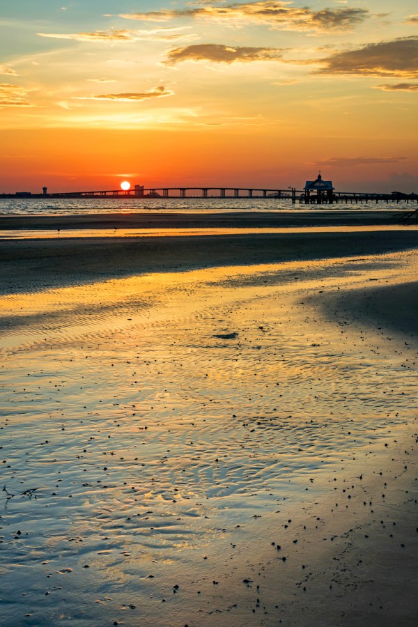 Low Tide Beach Sunset Print