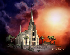 2 Rome Temple Latest11X14 by RuthGeorge Olson