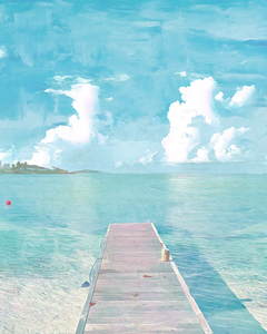 CARIBEAN SEA PIER SYMETRICAL CLOUDS