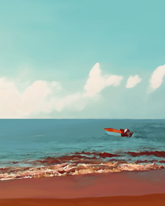 RED BOAT AT RED BEACH