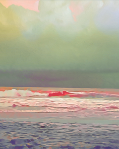 RED WAVE TROPICAL STORM SKY GREEN-portrait format
