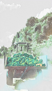 tropical banana transport-portrait format