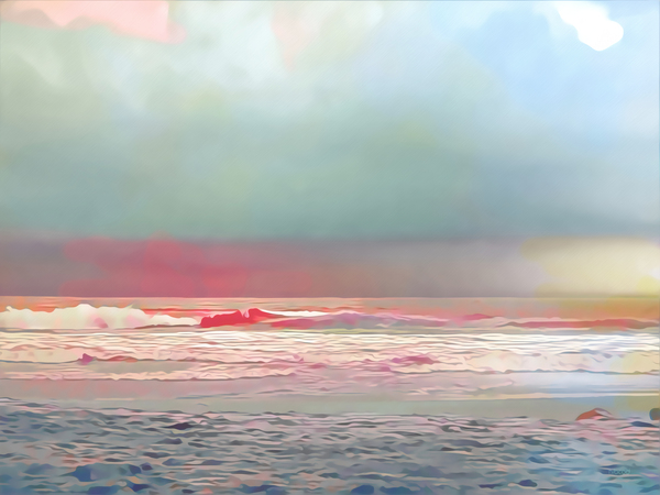 Red Thundercloud at sea Print