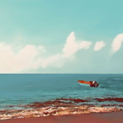 RED BOAT AT RED BEACH