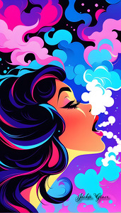 Smokey Girl Pop Art  