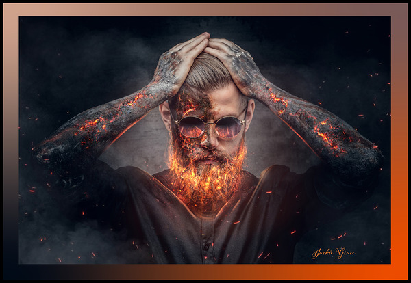 Burning Man Portrait 1 by Jackie Grace