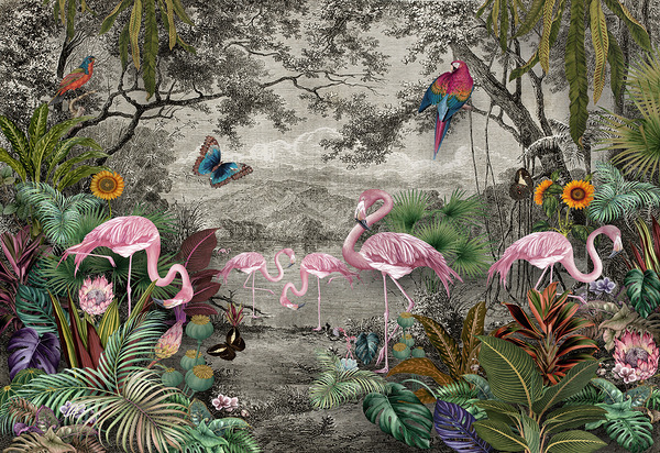 Flamingo Paradice Tapestry  by Jackie Grace