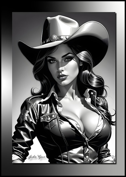Sexy Pin-Up CowGirl 1 by Jackie Grace