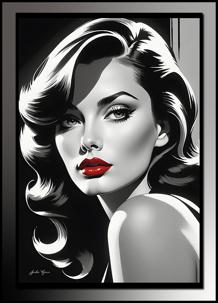 Ruby Lips Lady  1 by Jackie Grace
