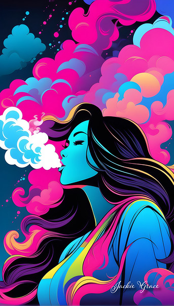 Smokey Girl Pop Art 4  by Jackie Grace