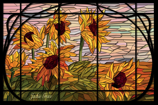 Sunflower Glass by Jackie Grace