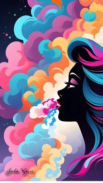 Smokey Girl Pop Art 3  by Jackie Grace