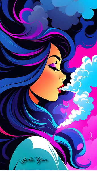 Smokey Girl Pop Art 2  by Jackie Grace