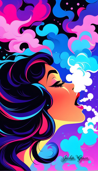 Smokey Girl Pop Art   Print