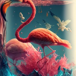 Flamingo Under Glass
