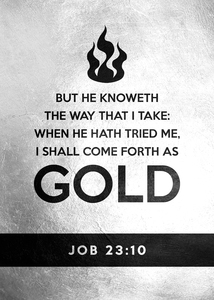 Job 23:10 Bible Verse Wall Art