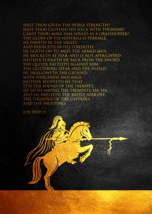 Job 39:19-25 Bible Verse Wall Art