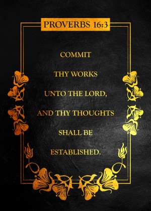Proverbs 16:3 Bible Verse Wall Art