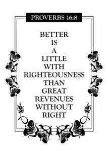 Proverbs 16:8 Bible Verse Wall Art