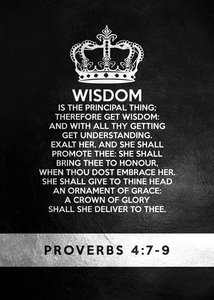 Proverbs 4:7-9 Bible Verse Wall Art