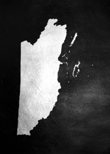Belize Silver Map Wall Art