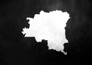 Democratic Republic of the Congo Silver Map Wall Art