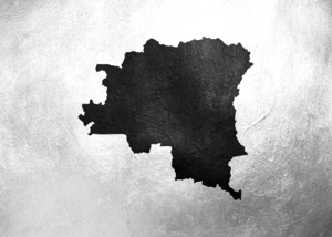 Democratic Republic of the Congo Silver Map Wall Art