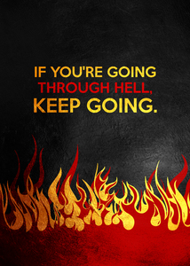 Hell of Perseverance - Winston Churchill Motivational Wall Art