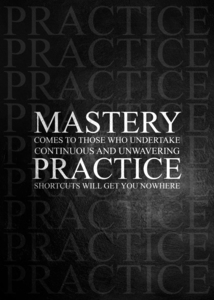 Mastery Through Practice Motivational Wall Art