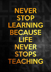 Never Stop Learning Motivational Wall Art