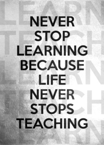 Never Stop Learning Motivational Wall Art