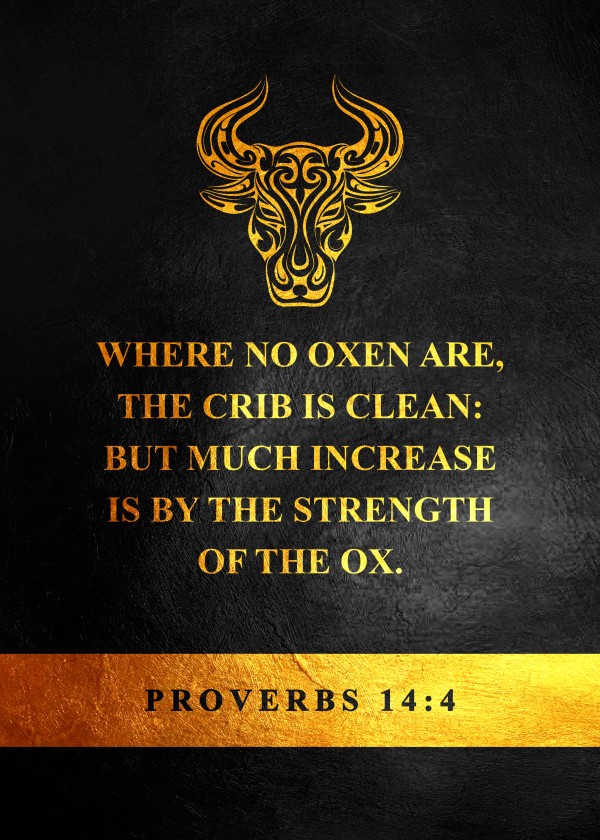 Proverbs 14:4 Bible Verse Wall Art by ABConcepts