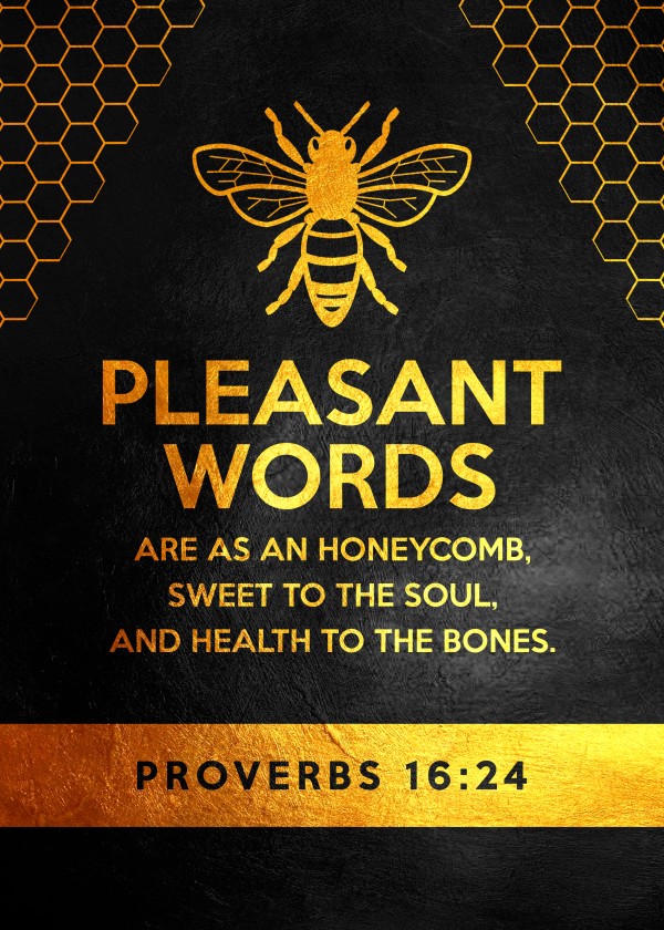 Proverbs 16:24 version 2 Bible Verse Wall Art by ABConcepts