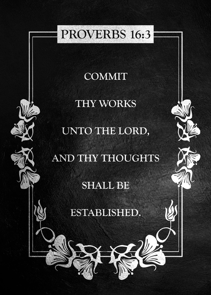 Proverbs 16:3 Bible Verse Wall Art by ABConcepts