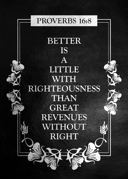 Proverbs 16:8 Bible Verse Wall Art Digital Download