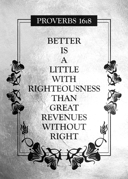 Proverbs 16:8 Bible Verse Wall Art Digital Download