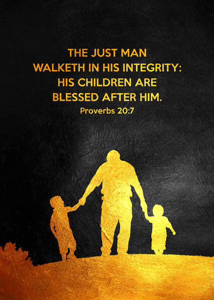 Proverbs 20:7 Bible Verse Wall Art by ABConcepts