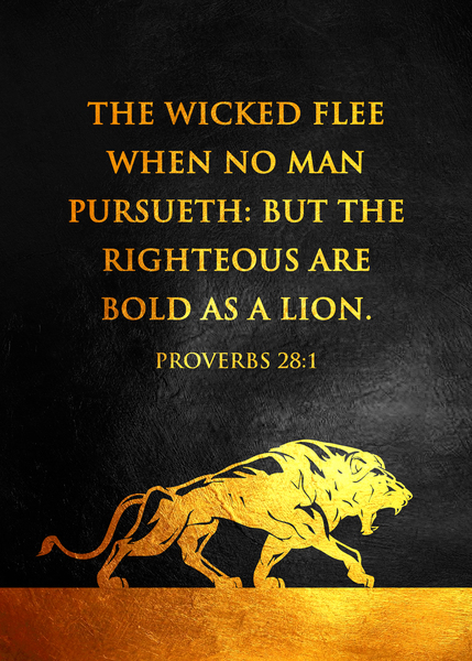 Proverbs 28:1 version 2 Bible Verse Wall Art Digital Download