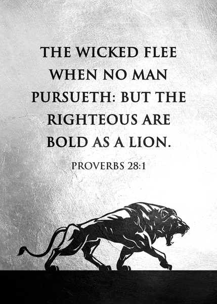 Proverbs 28:1 Bible Verse Wall Art by ABConcepts
